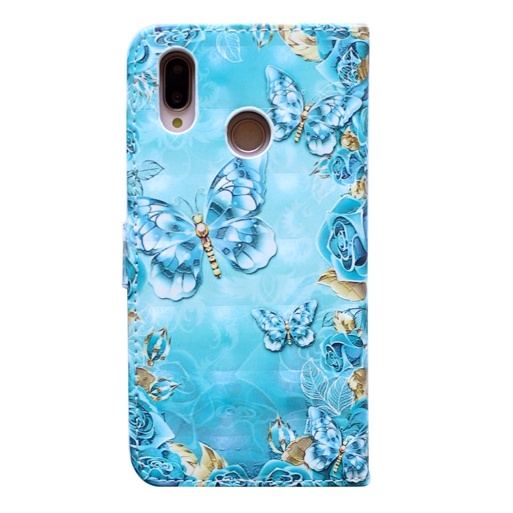 Blue oil embossed leather phone case for Huawei P20 Lite, showcasing its stylish design and durable material.