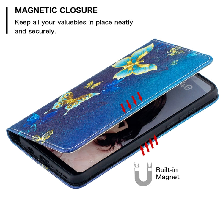 For Huawei P30 Lite case featuring a colorful drawing pattern and magnetic closure, made from PU leather and TPU material.