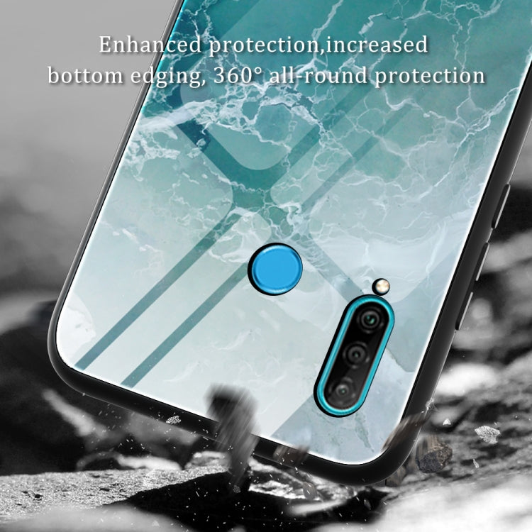 Marble Pattern Glass Protective case for Huawei P30 Lite, showcasing its stylish design and protective features.