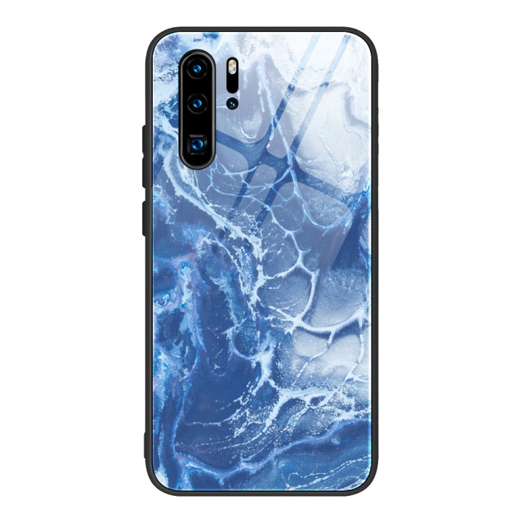 Marble Pattern Glass Protective Case for Huawei P30 Pro, showcasing its stylish design and durable construction.