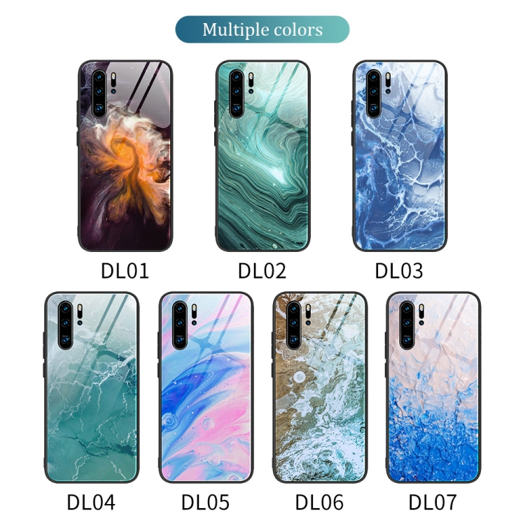 Marble Pattern Glass Protective Case for Huawei P30 Pro, showcasing its stylish design and durable construction.