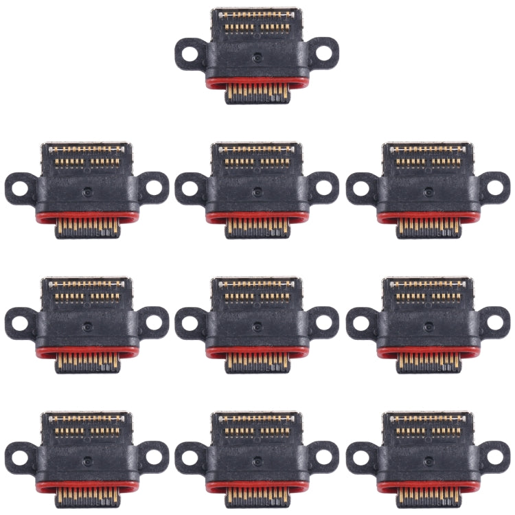 10pcs original charging port connectors for Huawei P50 Pro, neatly arranged in a package, showcasing their quality and design.