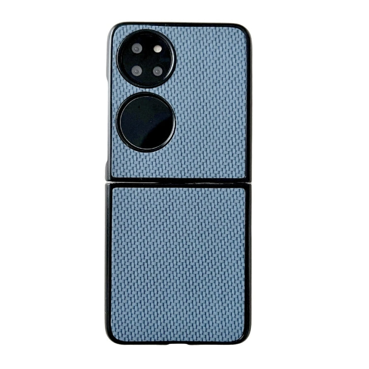 Blue weave texture phone case designed for Huawei P50, showcasing its stylish and protective features.