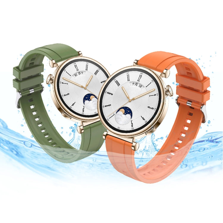 Tire pattern silver buckle silicone watch strap for Huawei Watch 3 and 3 Pro, showcasing its stylish design and comfortable fit.