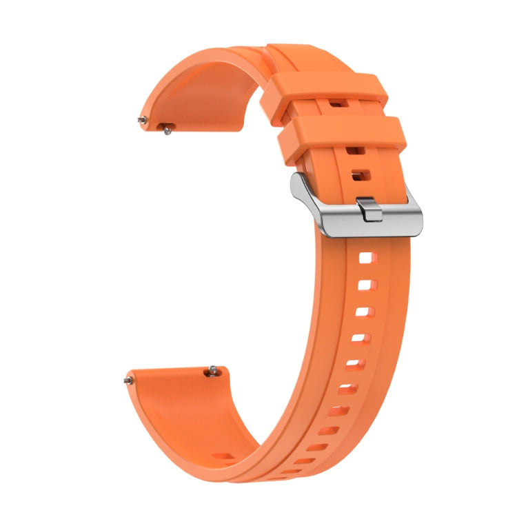 Tire pattern silicone watch strap with silver buckle for Huawei Watch 4 Pro, showcasing its stylish design and comfortable material.