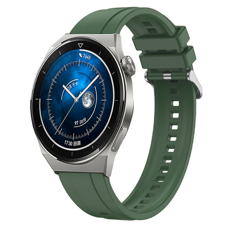 Tire pattern silicone strap with silver buckle for Huawei Watch GT3 Pro, showcasing its design and texture.