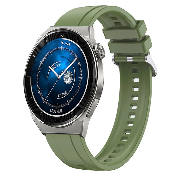 Tire pattern silicone strap for Huawei Watch GT3 Pro 46mm with silver buckle, showcasing its design and material.