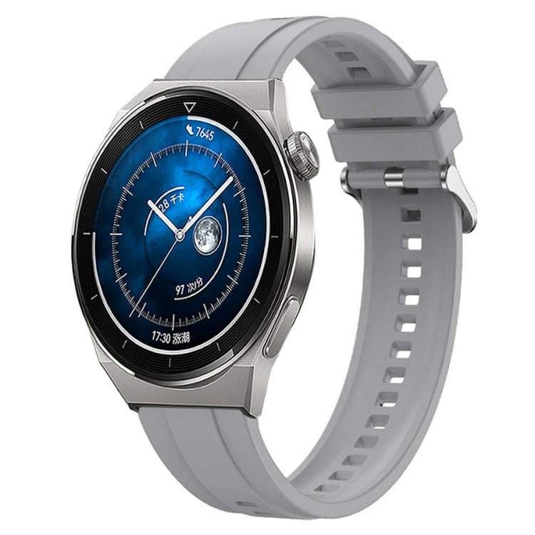 Tire pattern silicone strap with silver buckle for Huawei Watch GT3 Pro, showcasing its design and texture.