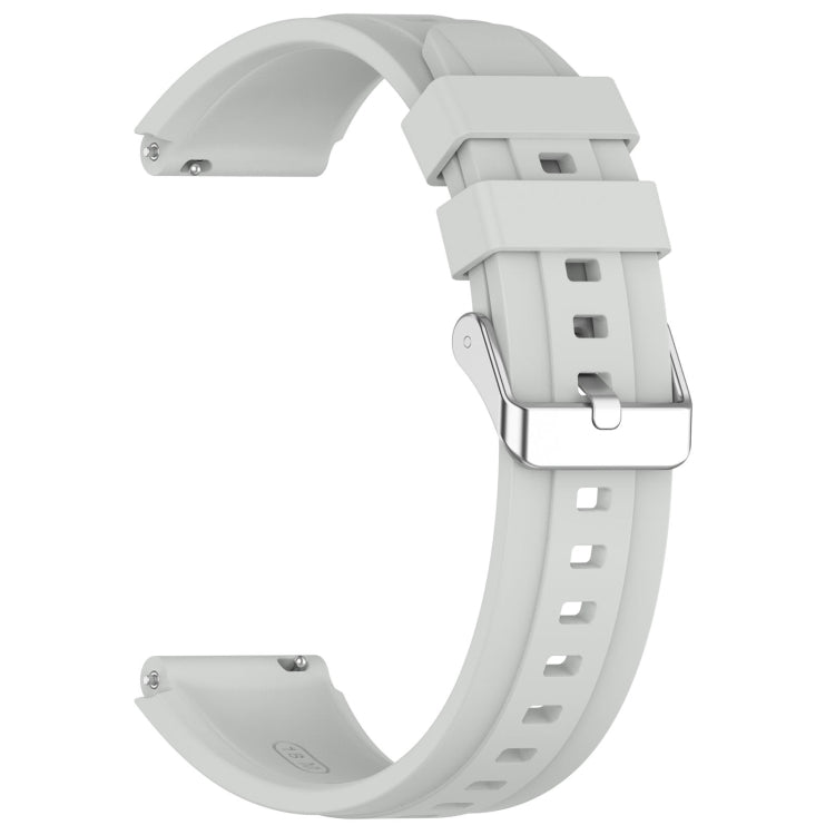 Official Steps Style Silver Buckle Silicone Strap for Huawei Watch GT4 41mm, showcasing its sleek design and comfortable material.