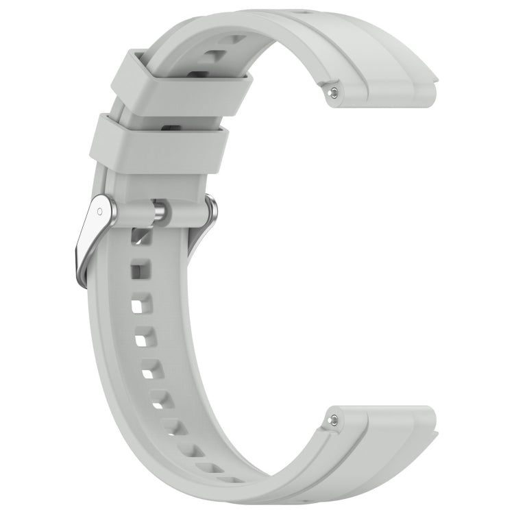 Official Steps Style Silver Buckle Silicone Strap for Huawei Watch GT4 41mm, showcasing its sleek design and comfortable material.