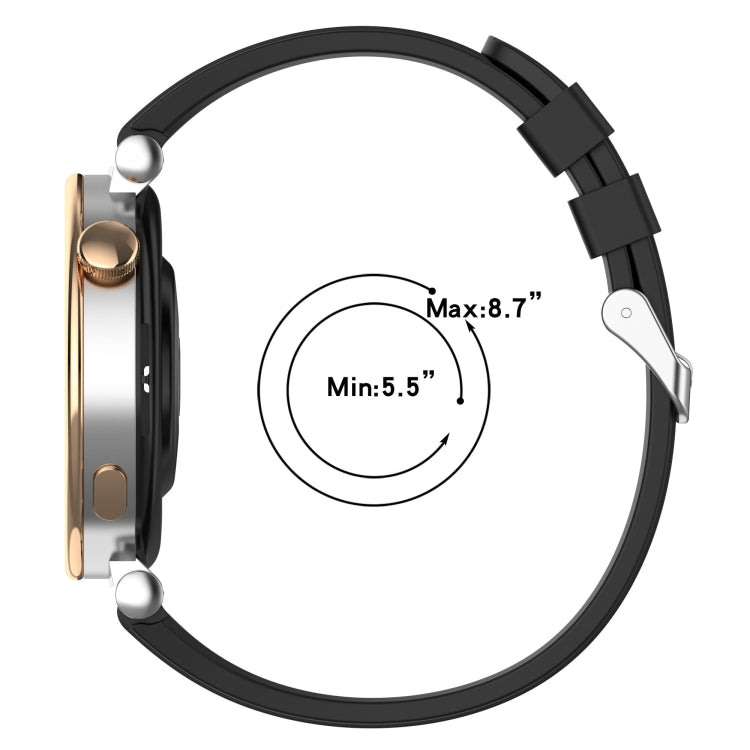 Official Steps Style Silver Buckle Silicone Strap for Huawei Watch GT4 41mm, showcasing its sleek design and comfortable material.