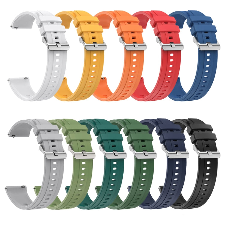 Tire pattern silicone watch strap with silver buckle for Huawei Watch GT4 41mm, showcasing its unique design and comfort.