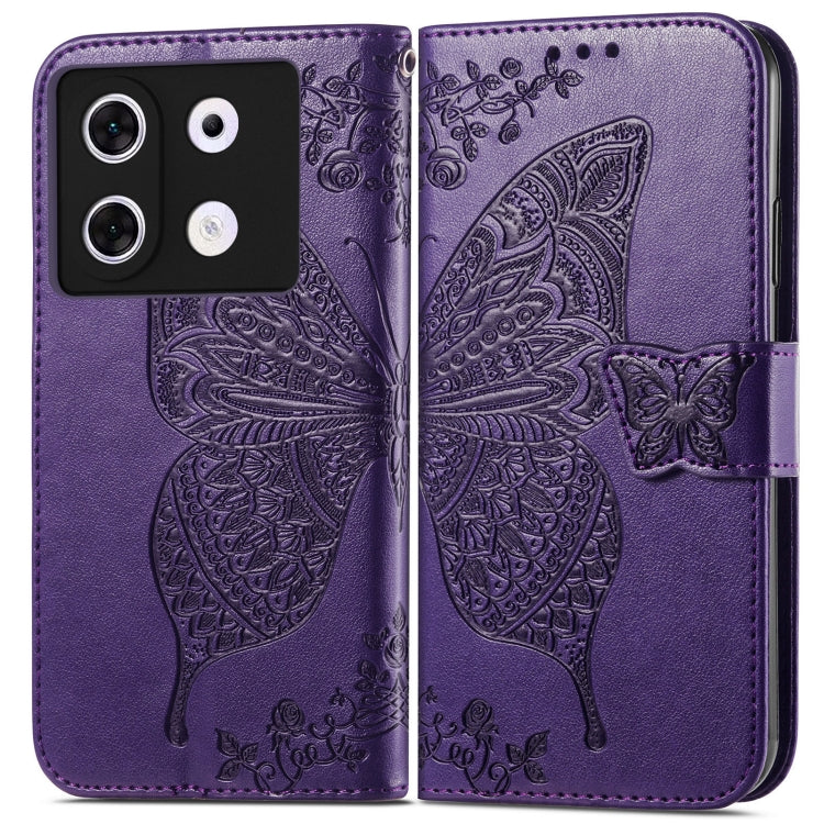 For Infinix Zero 30 4G Butterfly Love Flower Embossed Leather Phone Case showcasing a beautiful floral and butterfly design.