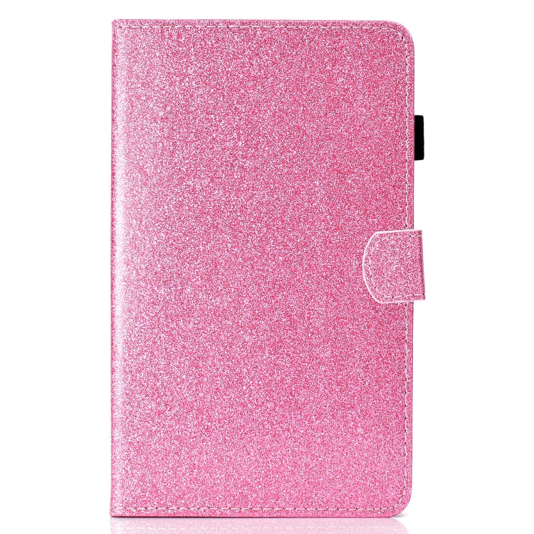 Glossy glitter powder leather case for iPad mini 6, featuring a horizontal flip design for easy viewing and access.