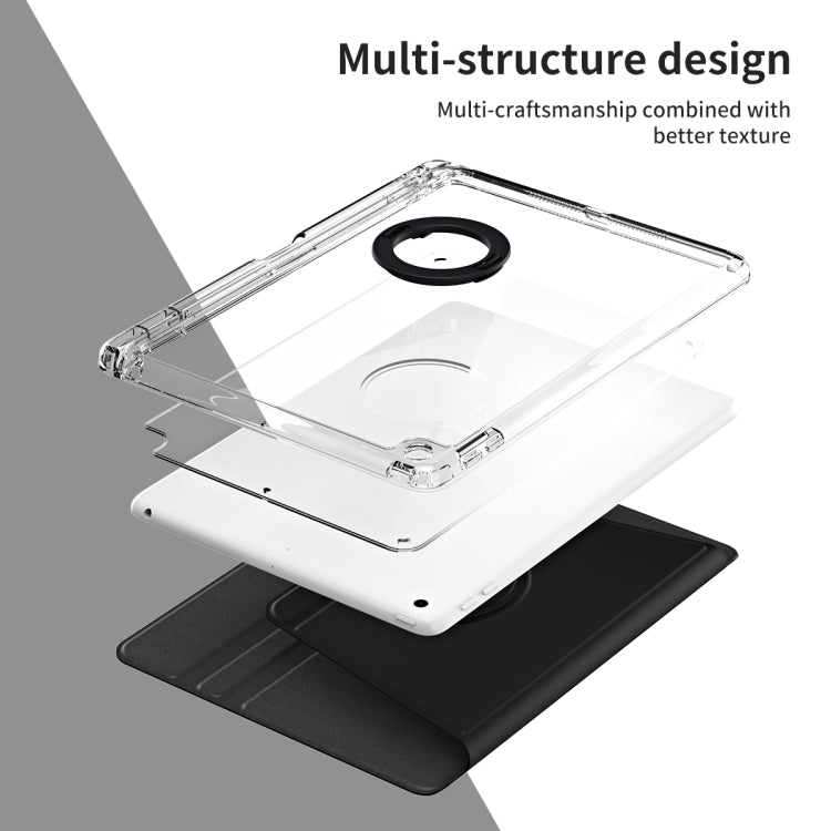 360 Rotation Detachable Clear Case for iPad Pro 9.7, showcasing its transparent design and rotatable stand feature.