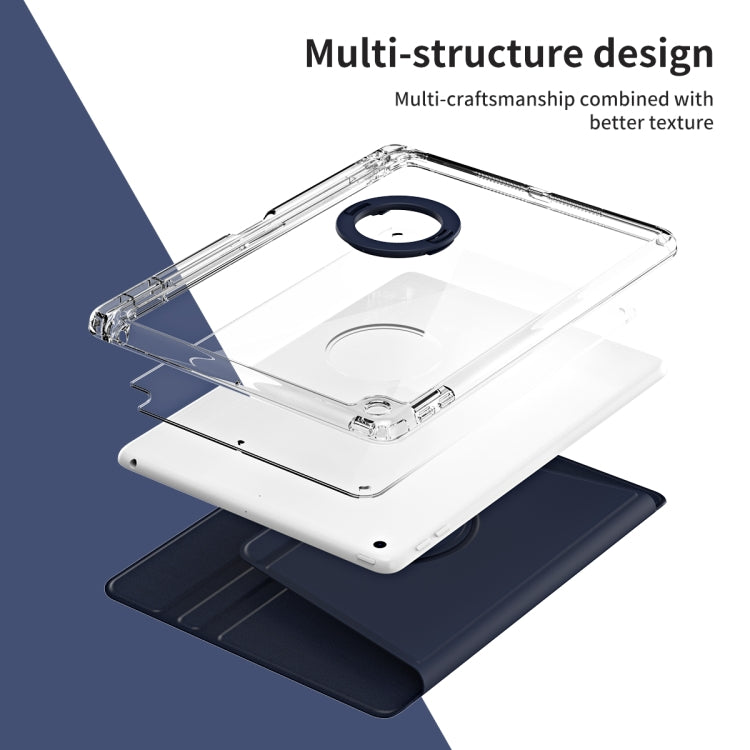 360 Rotation Detachable Clear Case for iPad Pro 9.7, showcasing its transparent design and rotatable stand.