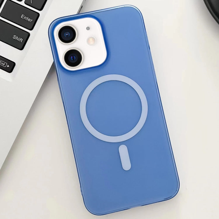 Blue Ice Fog MagSafe PC Phone Case for iPhone 11, showcasing its sleek design and protective features.