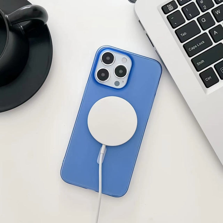 Blue Ice Fog MagSafe PC Phone Case for iPhone 11, showcasing its sleek design and protective features.