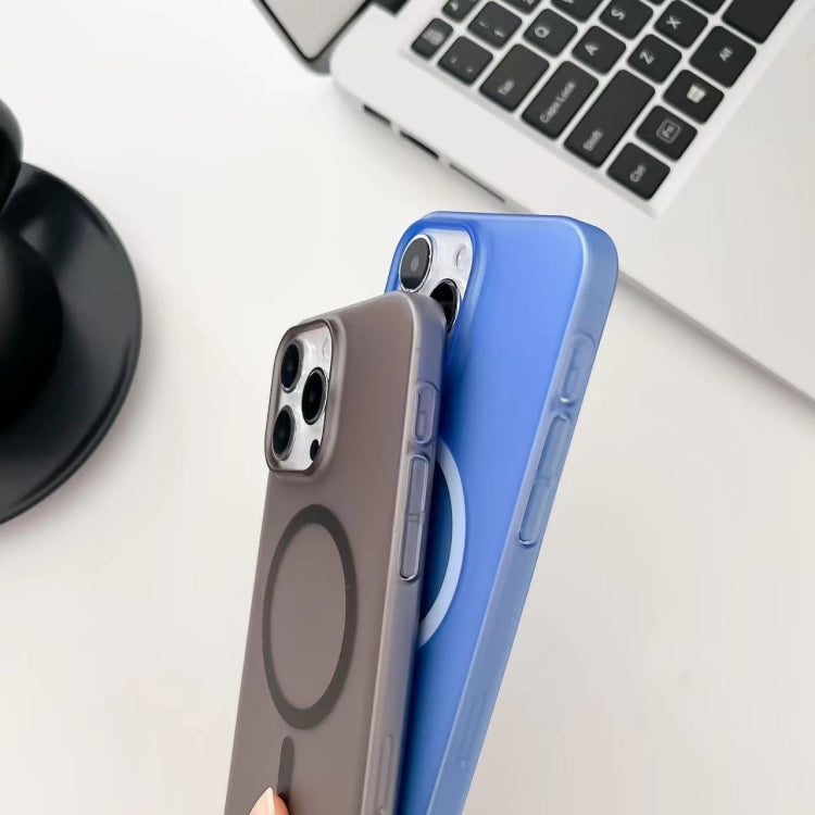 Blue Ice Fog MagSafe PC Phone Case for iPhone 11, showcasing its sleek design and protective features.