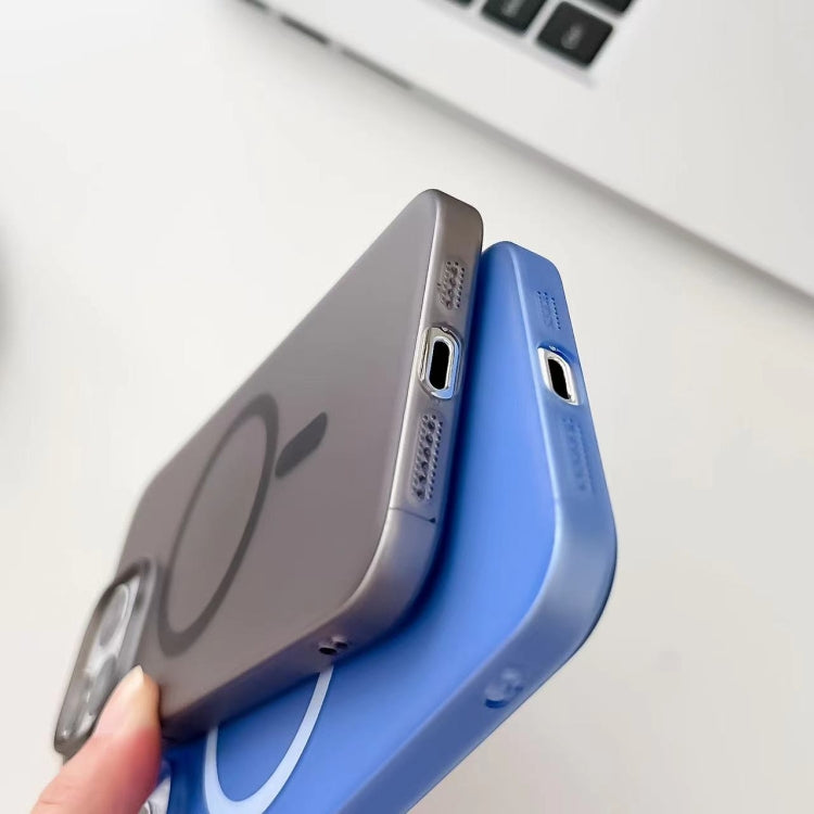 Blue Ice Fog MagSafe PC Phone Case for iPhone 11, showcasing its sleek design and protective features.