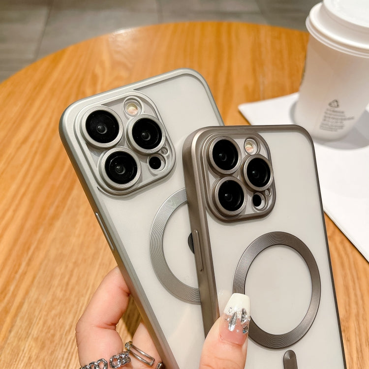 For iPhone 11 MagSafe Magnetic Frosted TPU Phone Case in Titanium, showcasing its sleek design and protective features.