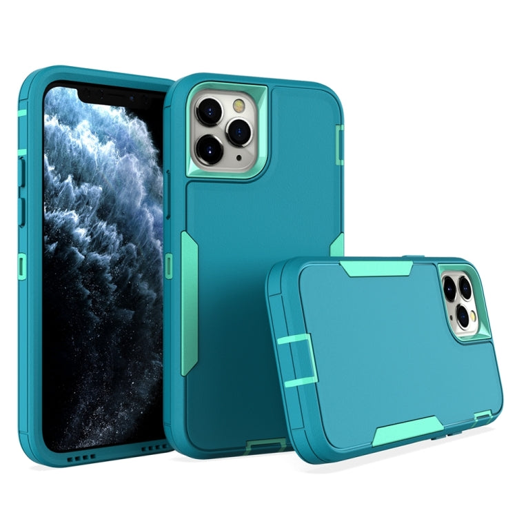 2 in 1 Magnetic PC + TPU Phone Case for iPhone 11 Pro in blue and blue-green colors, showcasing its stylish design and protective features.