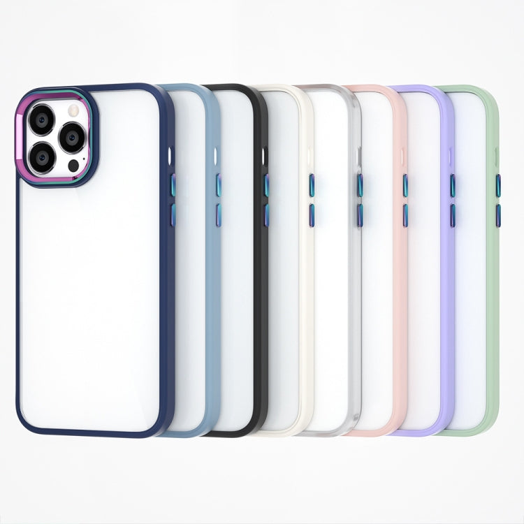 For iPhone 11 Pro Colorful Metal Lens Ring Phone Case in White, showcasing its elegant design and durable materials.