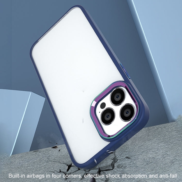 For iPhone 11 Pro Colorful Metal Lens Ring Phone Case in White, showcasing its elegant design and durable materials.