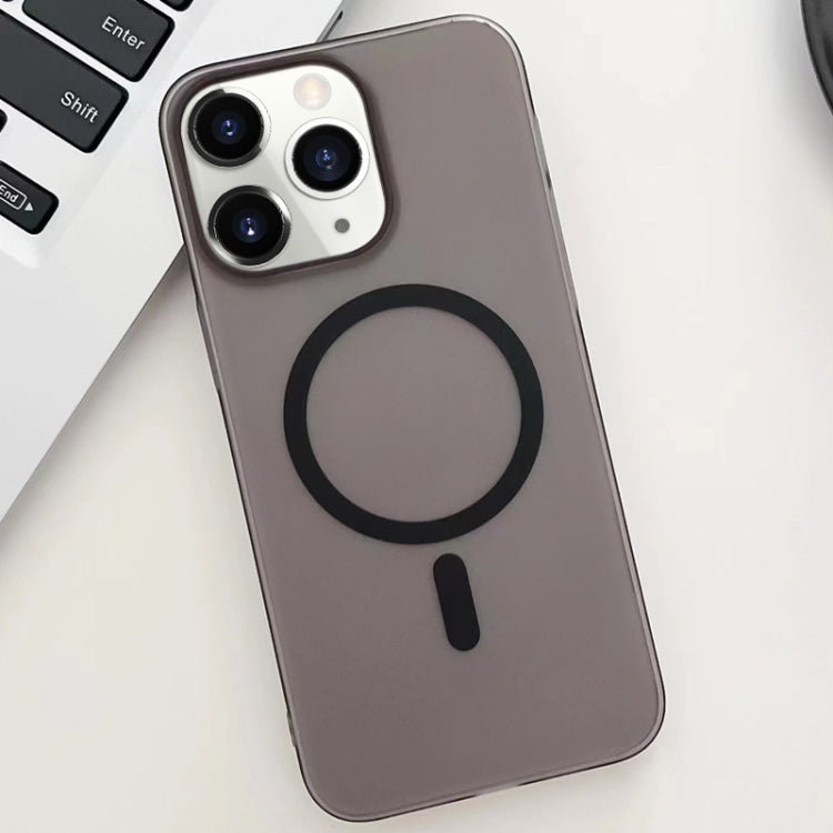 Black Ice Fog MagSafe PC Phone Case for iPhone 11 Pro, showcasing its sleek design and protective features.