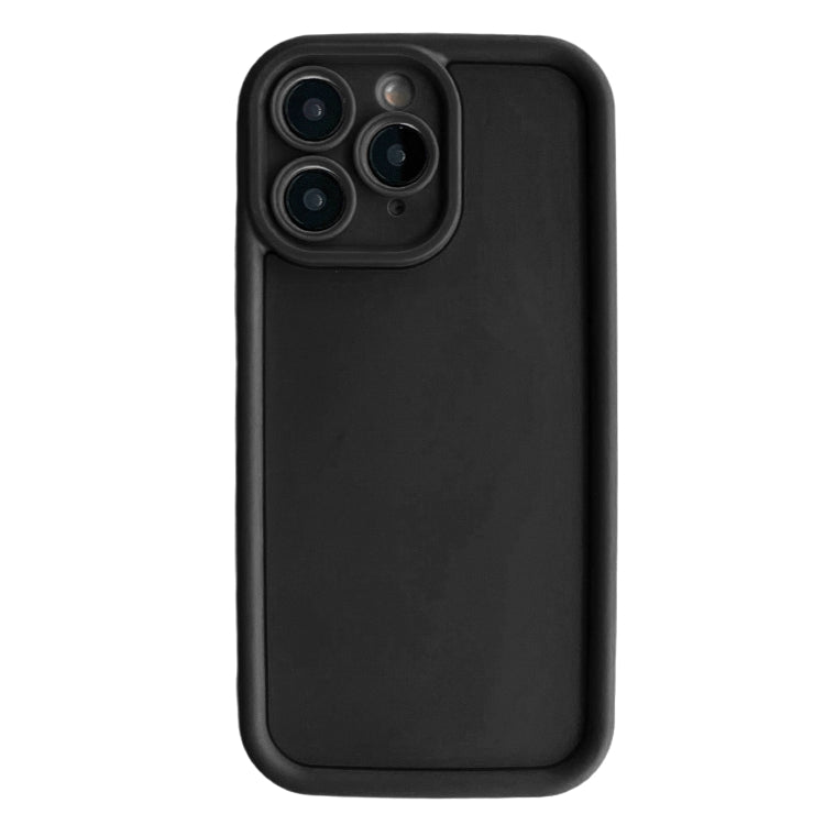 Frosted TPU phone case for iPhone 11 Pro Max, showcasing its shockproof design and precise cutouts for buttons and ports.