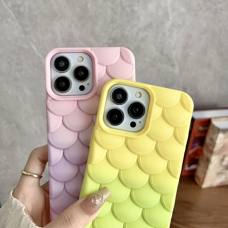 Pink Gradient Mermaid Scale Skin Feel Phone Case for iPhone 11 Pro Max, showcasing its stylish design and protective features.