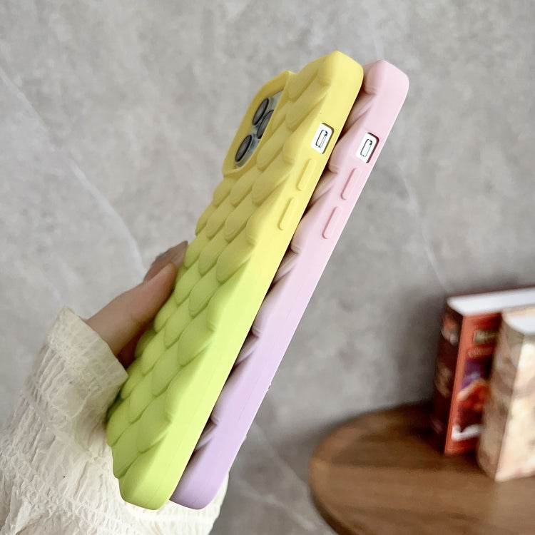 Pink Gradient Mermaid Scale Skin Feel Phone Case for iPhone 11 Pro Max, showcasing its stylish design and protective features.