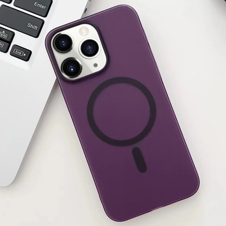 Purple Ice Fog MagSafe PC Phone Case for iPhone 11 Pro Max, showcasing its sleek design and protective features.