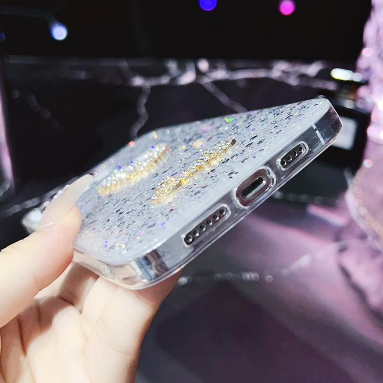 Stylish Starry Sequin Diamond Heart Epoxy TPU Phone Case for iPhone 11 Pro Max, showcasing its unique design and durable material.