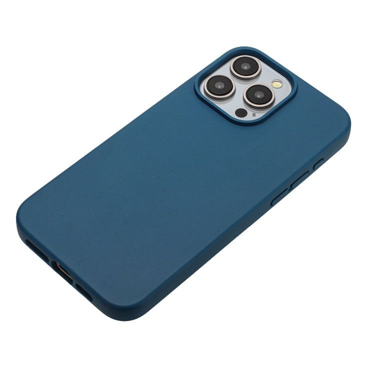 Blue Wheat Straw and TPU Phone Case for iPhone 11 Pro Max, showcasing its eco-friendly design and slim profile.