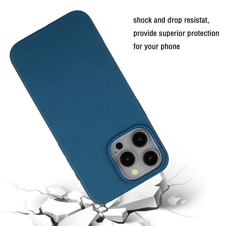 Blue Wheat Straw and TPU Phone Case for iPhone 11 Pro Max, showcasing its eco-friendly design and slim profile.