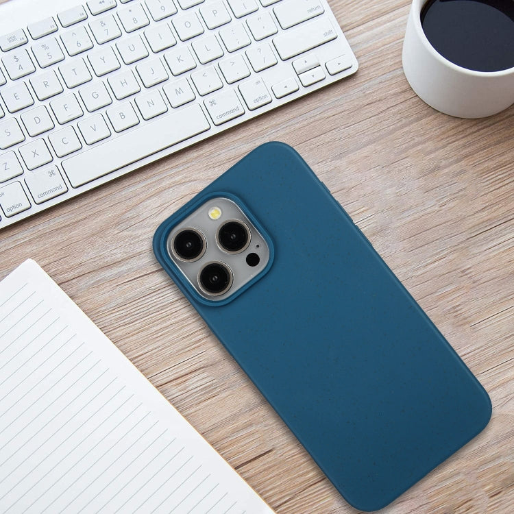 Blue Wheat Straw and TPU Phone Case for iPhone 11 Pro Max, showcasing its eco-friendly design and slim profile.