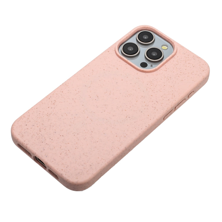 Pink wheat straw and TPU phone case for iPhone 11 Pro, showcasing its lightweight and slim design.