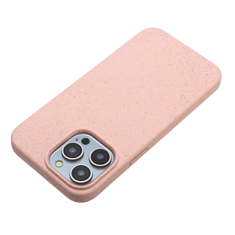 Pink wheat straw and TPU phone case for iPhone 11 Pro, showcasing its lightweight and slim design.