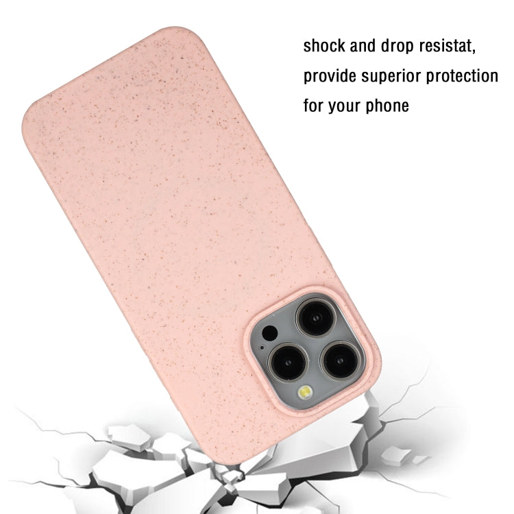 Pink wheat straw and TPU phone case for iPhone 11 Pro, showcasing its lightweight and slim design.