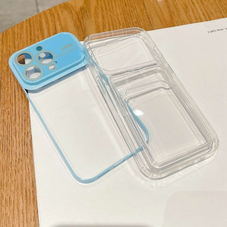 For iPhone 12 Large Window PC Hybrid TPU Phone Case with Card, showcasing its durable design and card slot feature.