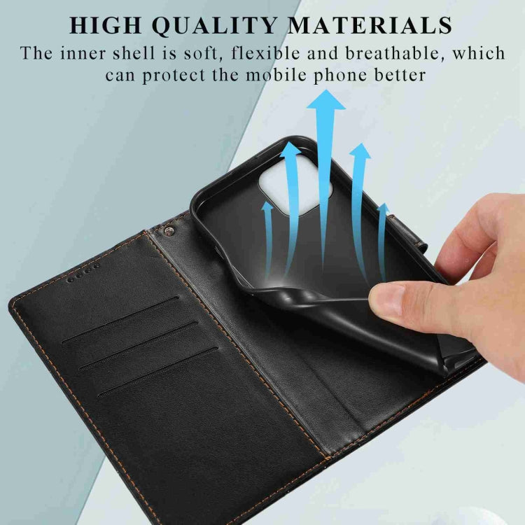 For iPhone 12 Pro Max PU leather case with embossed texture, featuring card slots and a wrist strap.