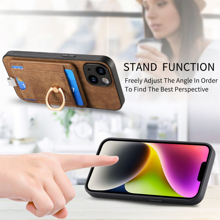 For iPhone 12 Pro Max Retro Splitable Magnetic Card Bag Leather Phone Case showcasing its stylish design and magnetic card wallet feature.