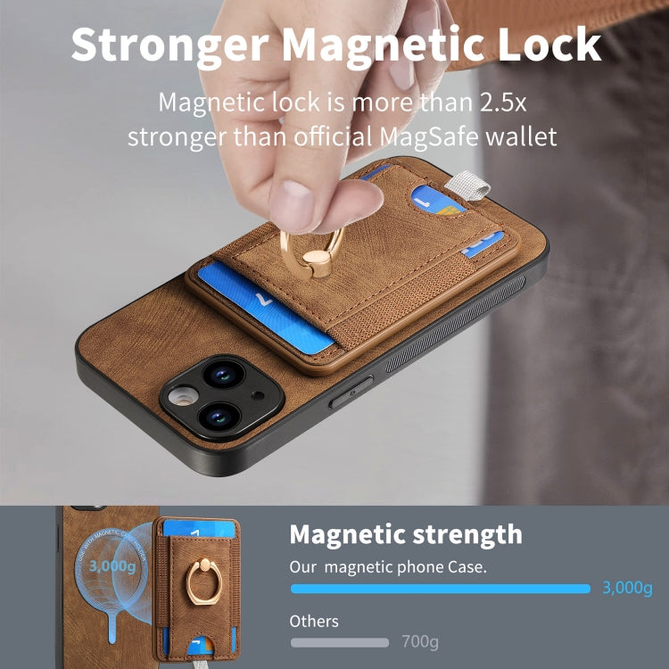 For iPhone 12 Pro Max Retro Splitable Magnetic Card Bag Leather Phone Case showcasing its stylish design and magnetic card wallet feature.