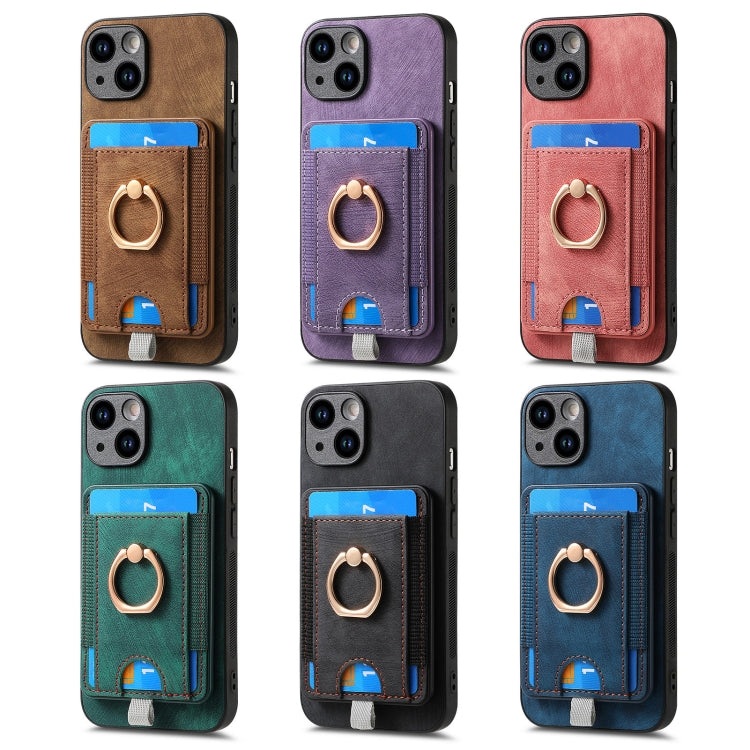 For iPhone 12 Pro Max Retro Splitable Magnetic Card Bag Leather Phone Case showcasing its stylish design and magnetic card wallet feature.