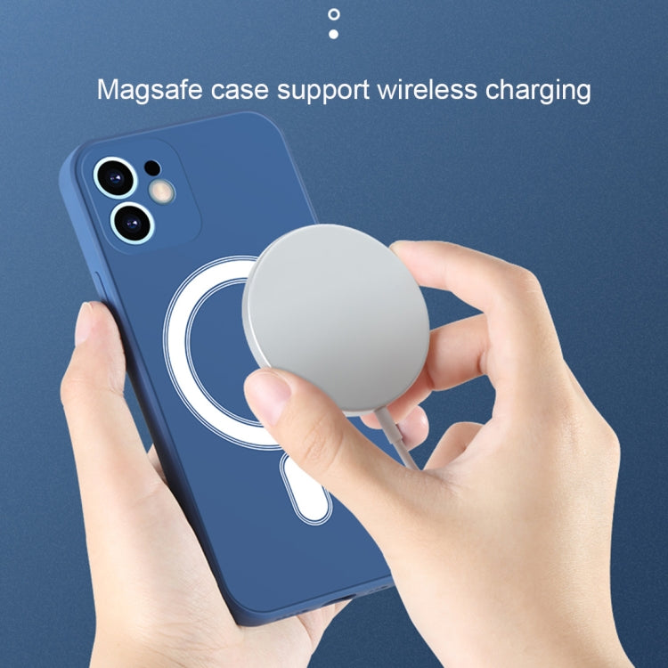 Deep silicone case for iPhone 12 Pro, featuring MagSafe compatibility and shockproof protection.