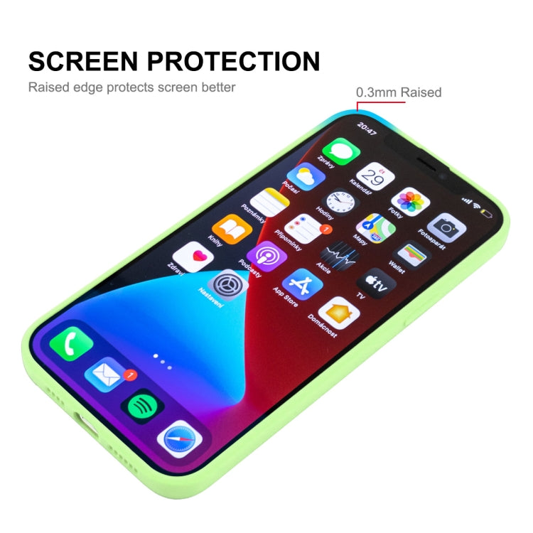 Hat-Prince ENKAY Liquid Silicone Shockproof Protective Case for iPhone 13 in stylish design, showcasing its sleek and durable features.