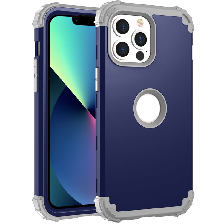 3 in 1 Shockproof PC and Silicone Protective Case for iPhone 13 mini, showcasing its durable design and anti-slip features.