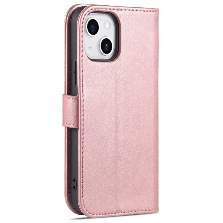 AZNS Skin Feel Calf Texture Horizontal Flip Leather case for iPhone 13 mini, showcasing its elegant design and card slots.