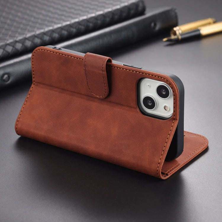 AZNS Skin Feel Calf Texture Horizontal Flip Leather case for iPhone 13 mini, showcasing its elegant design and card slots.